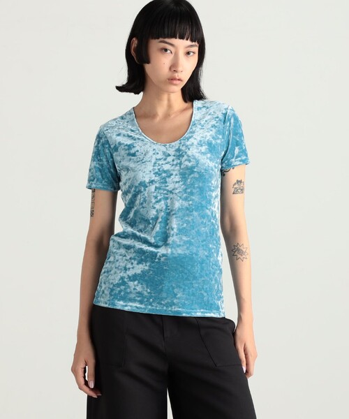 tシャツ DROIT BELLO（ドロイトベロ）ベロアメッシュプルオーバー レディース ATTISESSION tシャツ 「ATTISESSION」メッシュ ベロア Tシャツ