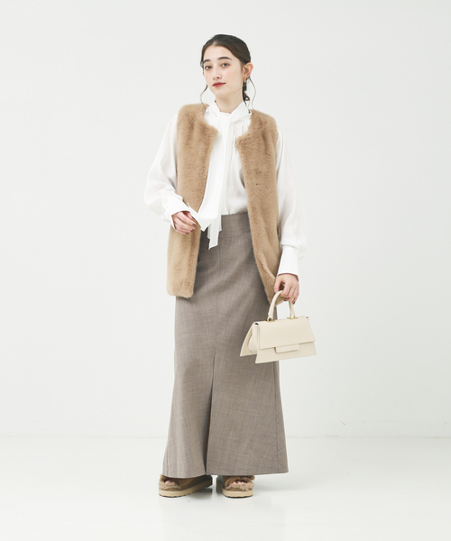 Rouge vif ベスト ジレ エコファーベスト レディース : ZOZOTOWN