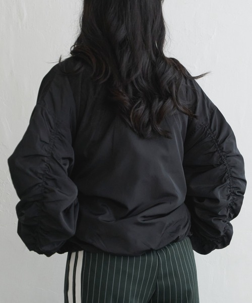 VENCE EXCHANGE ブルゾン アウター 袖ギャザーブルゾン レディース