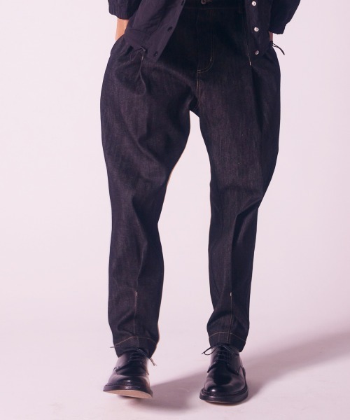 新品☆rehacer レアセル センタータック テーパード デニム S rehacer ジーンズ : Center Tuck Denim Pants / センタータック