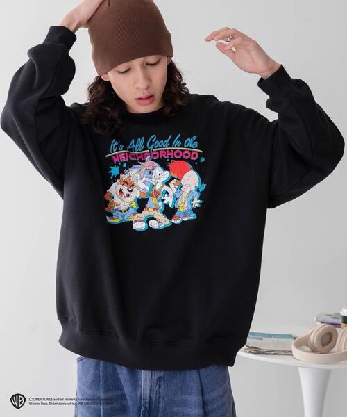  JEANS×LOONEY TUNES スウェット トレーナー トレーナー スウェット ∴WEGO/別注LOONEY TUNESプルオーバー メンズ