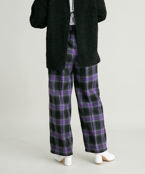 ladmusician オンブレチェック　ワイドパンツ セール】 オンブレチェックWIDEパンツ （その他パンツ