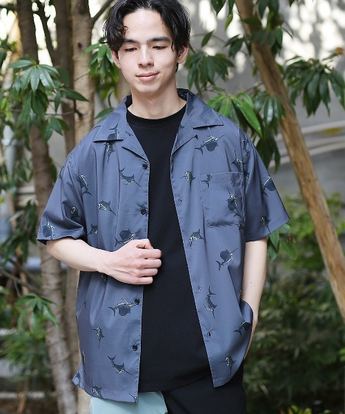 チチカカ（TITICACA） シャツ レーヨンタッチ総柄半袖シャツ「ユニ