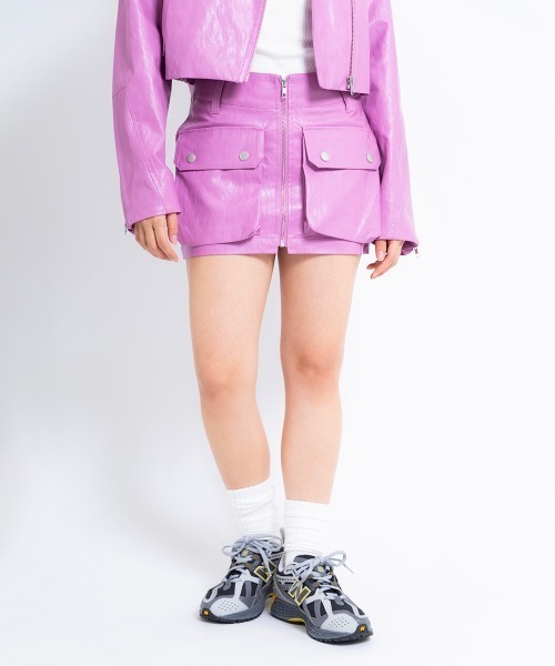 スカート ANNA SUI NYC RETRO フェイクレザー ショートスカート 「SP 
