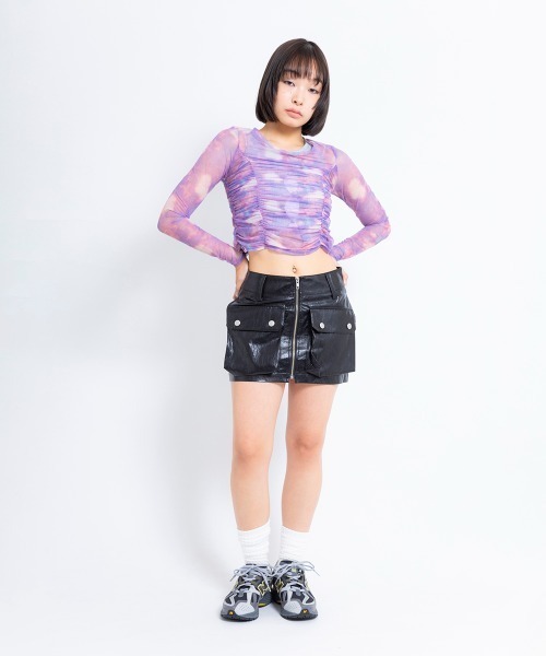 スカート ANNA SUI NYC RETRO フェイクレザー ショートスカート 「SP