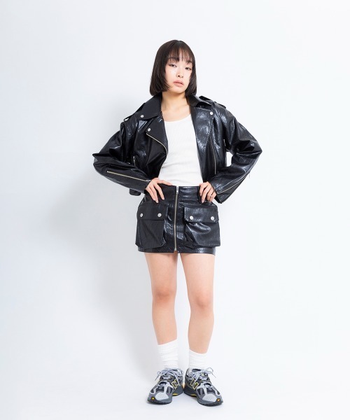 スカート ANNA SUI NYC RETRO フェイクレザー ショートスカート 「SP