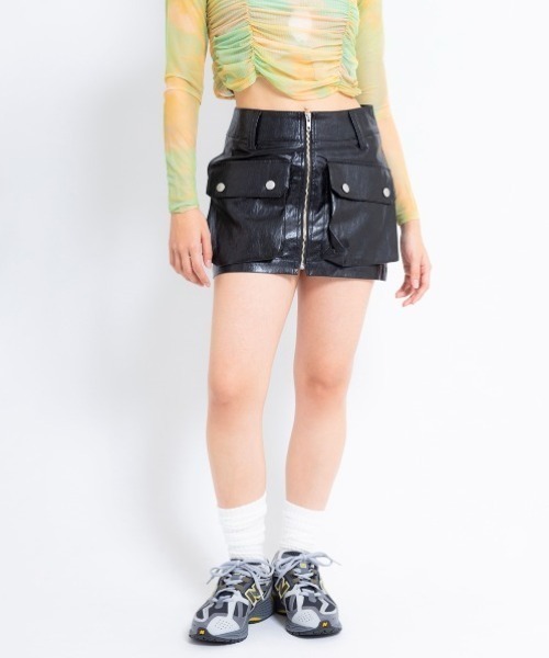 スカート ANNA SUI NYC RETRO フェイクレザー ショートスカート 「SP