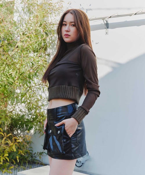 スカート ANNA SUI NYC RETRO フェイクレザー ショートスカート 「SP