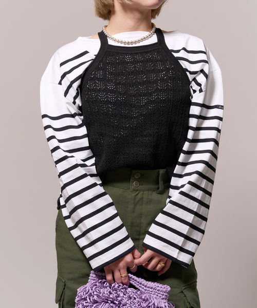 MAVUNO 別注 ルミノア ボーダーTシャツ Gready Brilliant｜別注ルミノアボーダーリブカットソー
