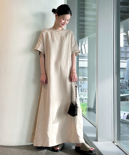 AP STUDIO リネンミックス　ワンピース AP STUDIO ワンピース Newリネンミックスフレアワンピース