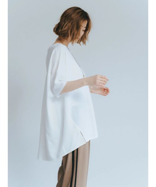YECCA VECCA tシャツ 異素材切替タックデザインカットソー
