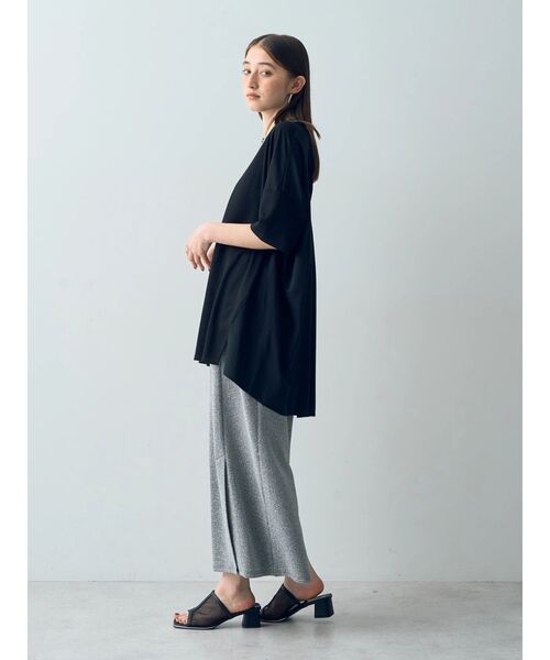 新品タグ付き　grin 異素材切替タックシャツ　黄色 YECCA VECCA tシャツ 異素材切替タックデザインカットソー