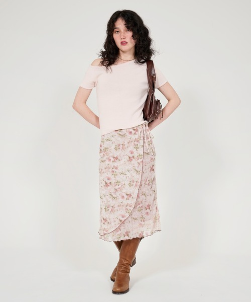 TINA JOJUN スカート TINA：JOJUN スカート ラップ風 花柄スカート : ZOZOTOWN Yahoo