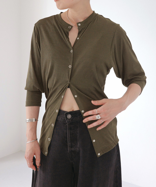 【新品／送料込】 DAWN/ダンHAORIブラック速乾性/通気性/UV AP STUDIO ラッシュガード 「DAWN/ダン」HAORI WITH SNAP BUTTON