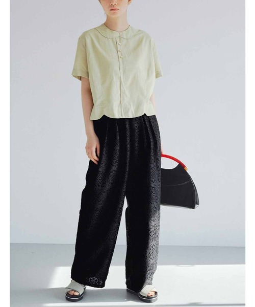 MEDE19F（メデジュウキュウ） パンツ レース素材のリラックスパンツ