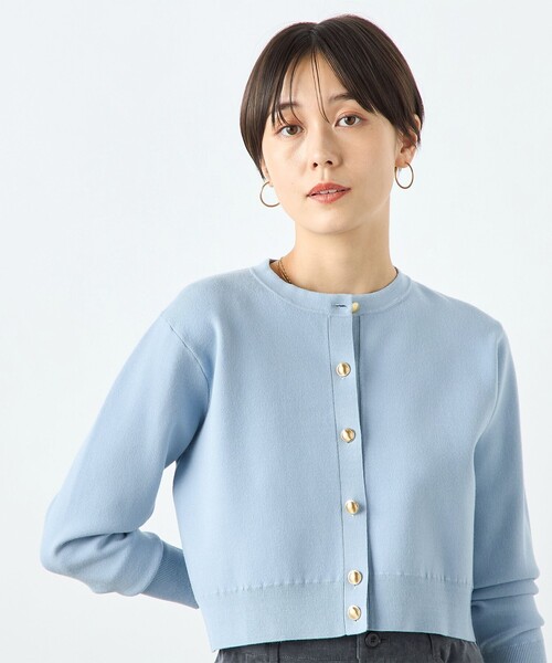 NOLLEY'S Sophi カーディガン スムース編みショート丈