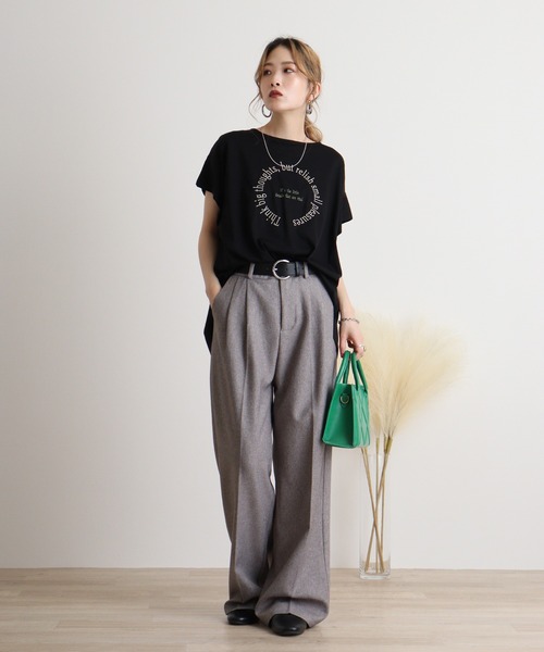 tシャツ BRODIAEA サークル刺繍ロゴ　極サラTシャツ レディース tシャツ BRODIAEA サークル刺繍ロゴ 極サラTシャツ レディース