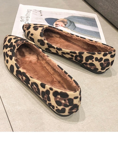 c.u.l パンプス 裏ボア ぬくぬく レオパード フラットシューズ culs100