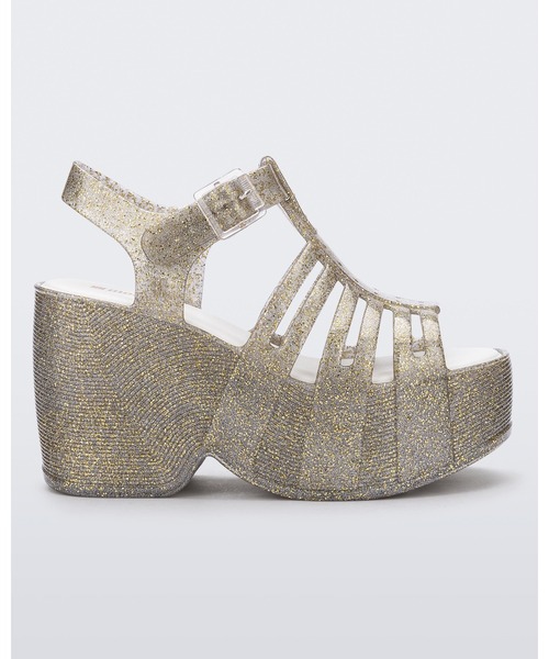 超快適◎Melissa お洒落フラットサンダル ラメ (追跡付/送料込) Melissa（ファッション） サンダル MELISSA STATION 79 PLATFORM
