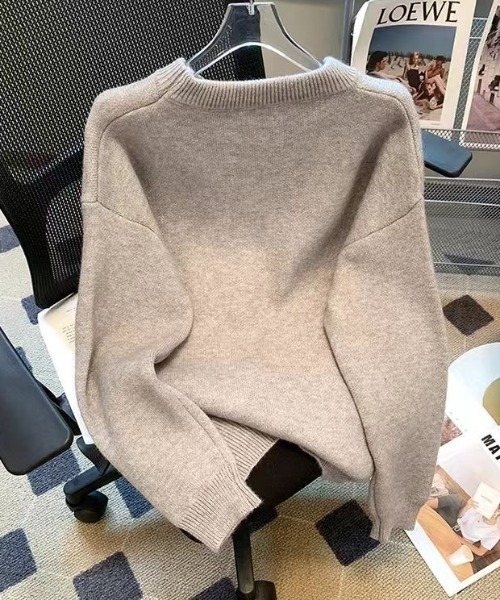 FreeZone セーター ニット オーバーサイズロゴプリントルーズニット