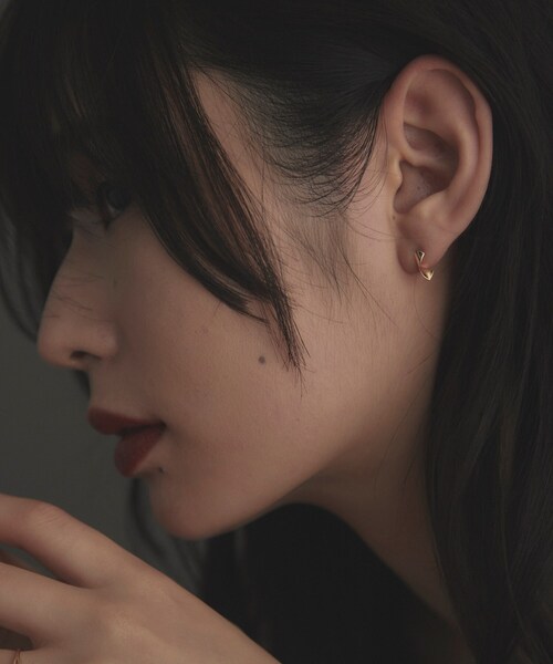 ココシュニック　プレート ピアス k10 COCOSHNIK K10リバースアールプレート フックピアス（ピアス） | COCOSHNIK