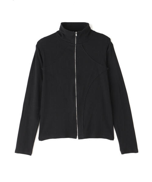 tシャツ WHITELAND/ホワイトランド/RIB STAND ZIP LS TEE レディース メンズ