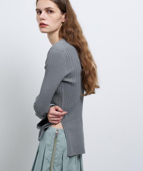 LANVIN en Bleu ニット セーター ランダムリブカフスニット レディース