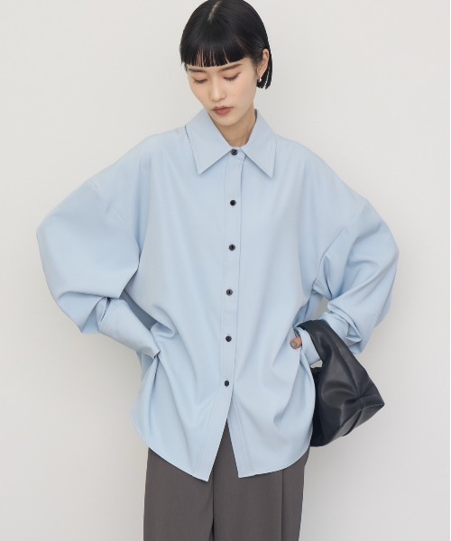 ブラウス シャツ 「NOGLE/ノグル」ドレープオーバーシャツ レディース
