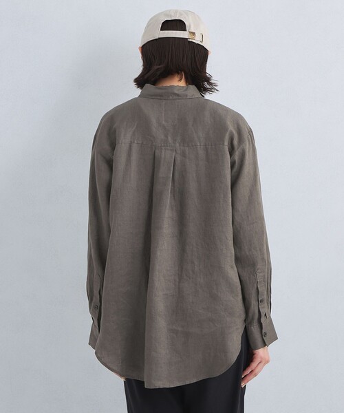 ブラウス シャツ リネン100%ベーシックシャツ レディース green label relaxing ブラウス シャツ 「size SHORTあり