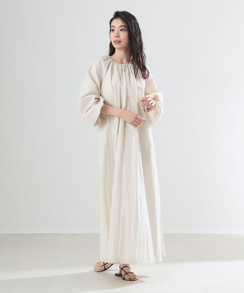 新品未使用 Demi-Luxe サイズ36 ロングワンピース　結婚式 Demi-Luxe BEAMS ワンピース AK+1 / ネックギャザー : ZOZOTOWN