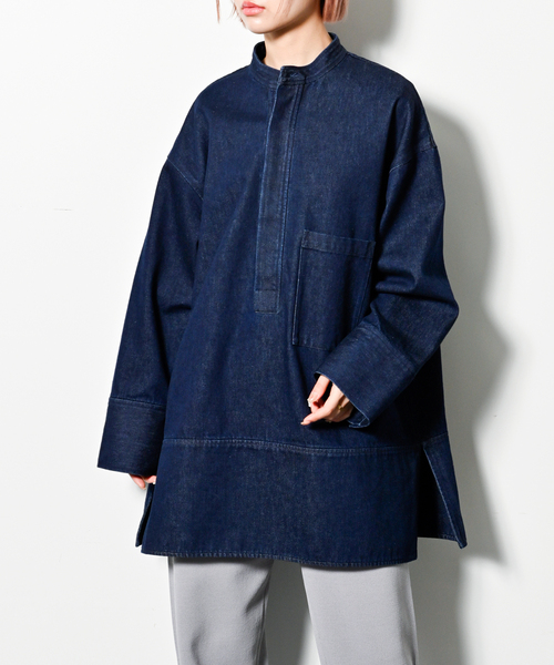 CITYSHOP ブラウス シャツ BAND COLLAR POCKET レディース