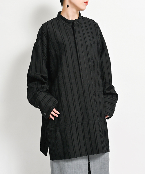 ブラウス シャツ BAND COLLAR POCKET シャツ レディース