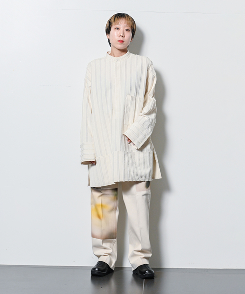 CITYSHOP ブラウス シャツ BAND COLLAR POCKET レディース