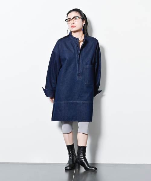 CITYSHOP ブラウス シャツ BAND COLLAR POCKET レディース