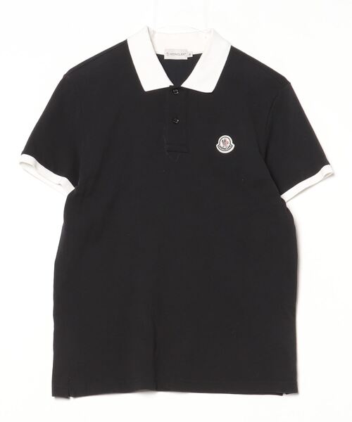 MONCLER 半袖　ポロシャツ　Mサイズ MONCLER 「MONCLER」 ワンポイント半袖ポロシャツ M ブラック
