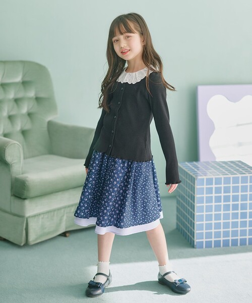 スカート 「150-160cm」フラワーパッチワークスカート キッズ 子供服