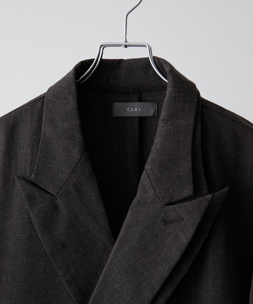 CLELダブルラペルテーラードジャケット ブラック L CLEL】Prime TR Double Lapel Tailored Jacket / プライムTR