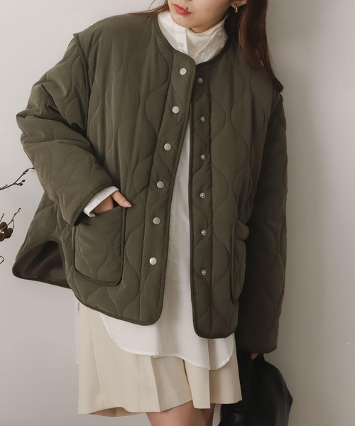 SENSE OF PLACE by URBAN RESEARCH キルティングブルゾン ONE ホワイト