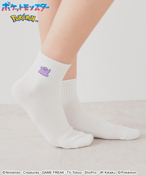 Honeys（ハニーズ） 靴下 ポケモン／ソックス（白） レディース