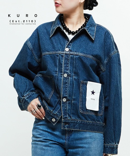 KURO ダークブルーデニムジャケット KURO / クロ】DENSE ONE WASH/ビンテージオーバーサイズデニム