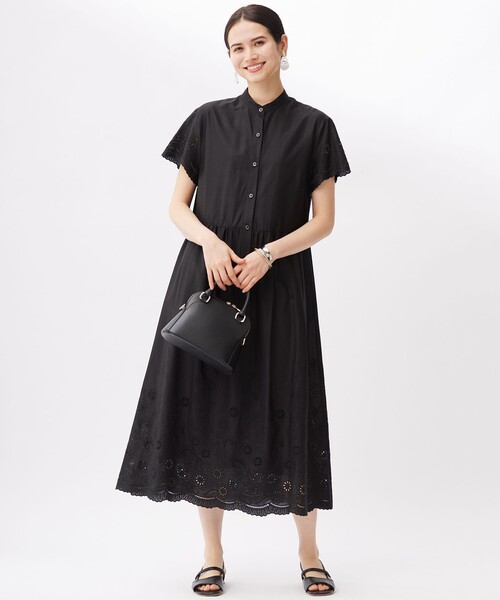自由区（ジユウク） シャツワンピース エンブロイダリーローンシャツ