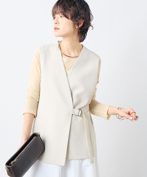 NOLLEY'S sophi ジレ ベージュ 38タグ付き NOLLEY'S Sophi ベスト ジレ ウォッシャブルドライライトジレ