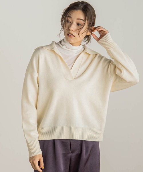 「Droite lautreamont」 長袖ニット M イエロー レディース_画像2