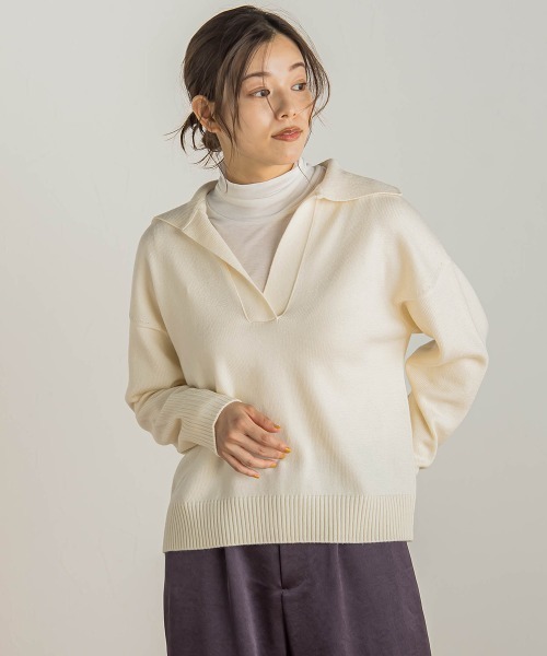 「Droite lautreamont」 長袖ニット M イエロー レディース_画像3