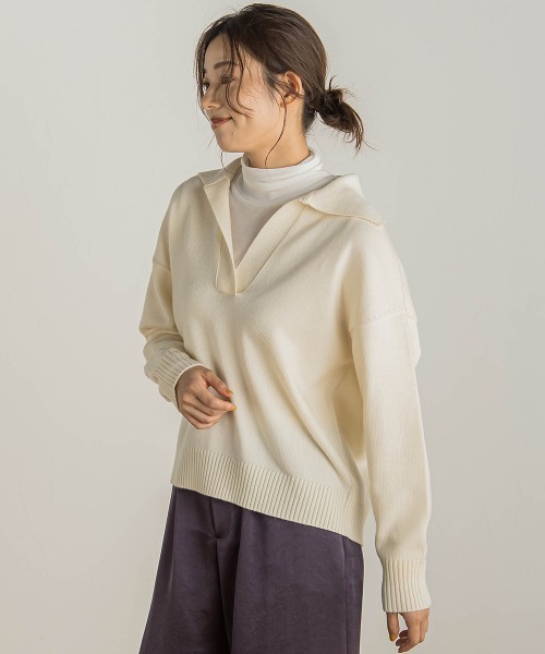 「Droite lautreamont」 長袖ニット M イエロー レディース_画像4