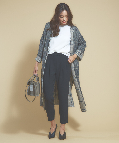 「qualite」 ノーカラーコート フリー ベージュ レディース_画像4