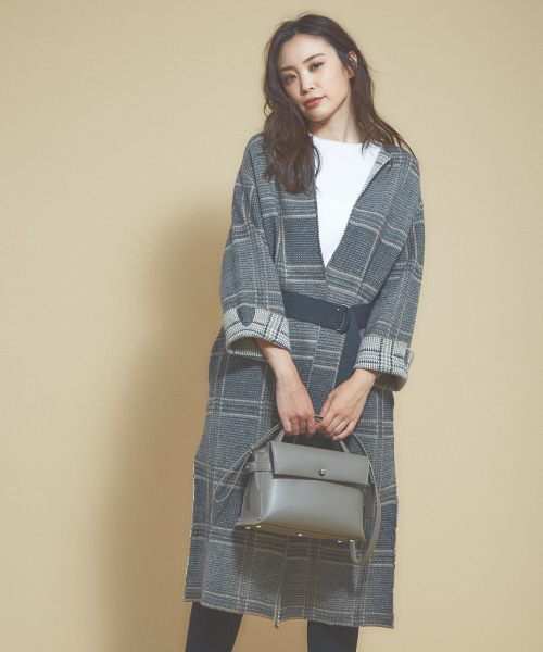 「qualite」 ノーカラーコート フリー ベージュ レディース_画像5