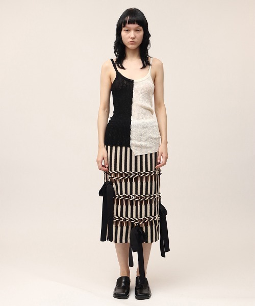 ニット セーター Blocking Twist Tank-top レディース