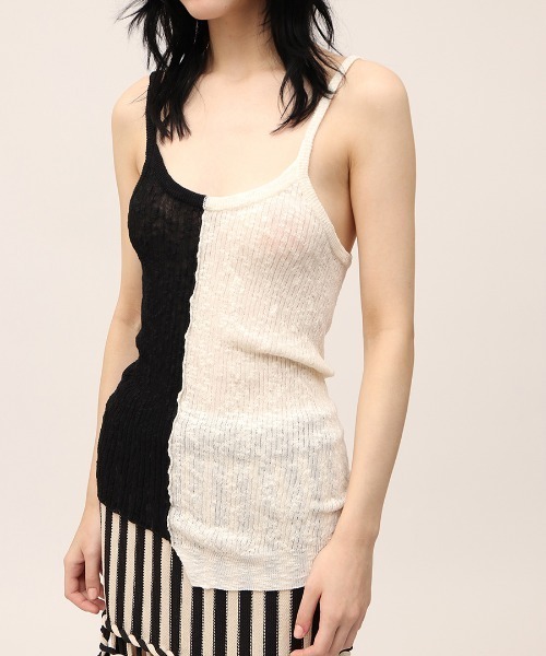 トップス leinwande Cable Knit Camisole leinwande（ラインヴァンド） キャミソール 「leinwande」Blocking