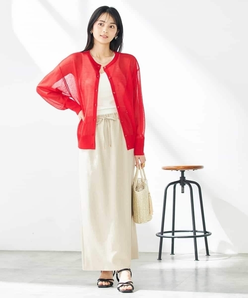 a.v.v カーディガン 「2WAY」シアークルーネックカーディガン